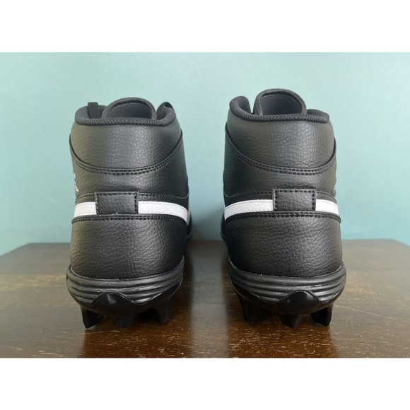Jordan 1 Mid TD Alpha Menace Football Cleats Black/White Men's Sz 13 FJ6805-001 - Picture 9 of 11